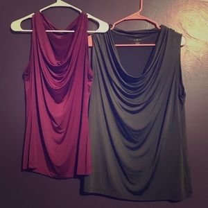 Bundle of 2 Worthington dressy tops fuchsia & gray